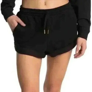 We Wore What Black Pull Up Shorts Size M NWT